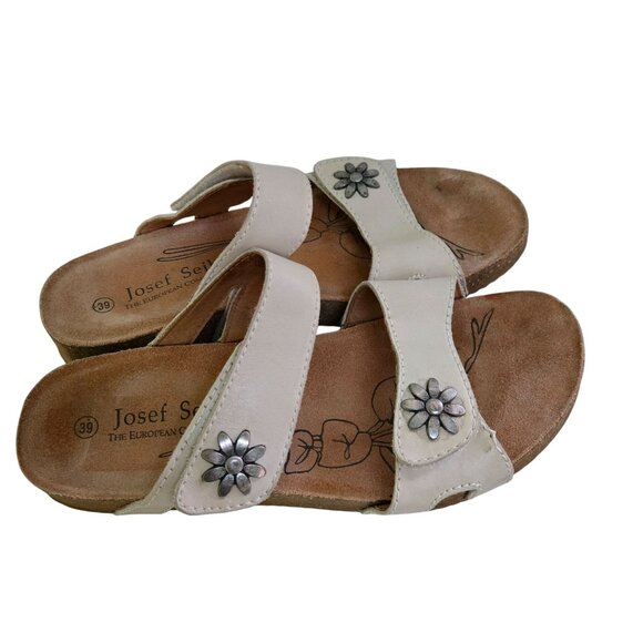 Josef Seidel Tonga '04 Sandal Cork Leather Comfort Hook And Loop Closure Size 39 - Picture 2 of 10